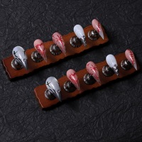 Faux ongles à presser faits main, dégradé noir et rose, motif griffe de dragon, griffes d'animaux, griffe de chat, œil 3D, rouge sang, noir, Halloween effrayant