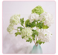 3 Tangkai Bunga Hydrangea Artificial Real Touch Snowball untuk Dekorasi Rumah, Pernikahan, dan Rangkaian Bunga