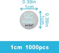 1100 autocollants inviolables de 0,39 pouce, certifiés QC, étiquettes holographiques de garantie haute sécurité en argent, en PET, pour supermarché