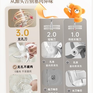 Little Bear Food Processor 600W Stainless Steel Glass Bowl Chopping Grinding <b>Meat</b> <b>Grinder</b> Household Electric - Product Image 3
