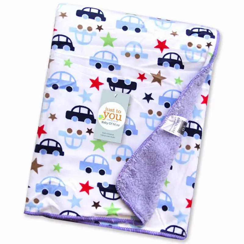 Good Selling Double Layers Infant Fleece Blanket Printed Thick and Soft Baby Swaddling Blanket