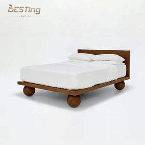 Современная мебель для спальни, орех, однотонная деревянная рама, белая ткань, двуспальная кровать размера «<span class=keywords><strong>king</strong></span>-<span class=keywords><strong>size</strong></span>» для дома - Product Image 5