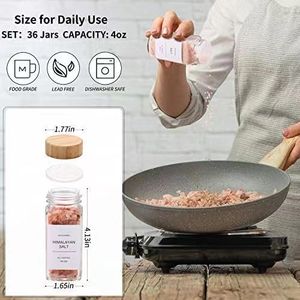 Hot Sale 120ML Wood <strong>Spice</strong> Jars <strong>Labels</strong> 4 oz Bamboo Lids Minimalist Farmhouse <strong>Spice</strong> <strong>Labels</strong> Stickers Eco-Friendly Dishwasher Safe - Product Image 4
