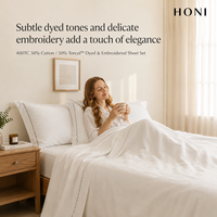 HONI Ensemble de literie moderne 4 pièces à prix abordable pour lit simple, drap-housse 400 fils anti-plis avec taies d'oreiller pour toutes les saisons