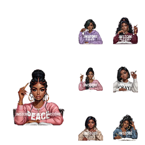 מדבקות עמידות במים, ניתנות לשטיפה, עם ציור של אלפבית, ילדה אפריקאית מתפללת, אלוהים נוצרי, למחברות, כוסות, בד תלת מימדי, מוכנות להדבקה, עמידות לאורך זמן - Product Image 5