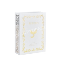 Emballage de boîte de style livre blanc de parfum de cadeau en carton de papier personnalisé boîte d'emballage de logo de timbre pleine feuille d'or Eva insérer