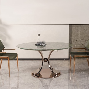 Cao Bán Công Nghiệp Crank Bàn Cà Phê Cơ Sở Titan Vòm Thiết Kế Bệ Mạ Nâu Bàn Tròn Bàn Cà Phê Kim Loại Khung - Product Image 5