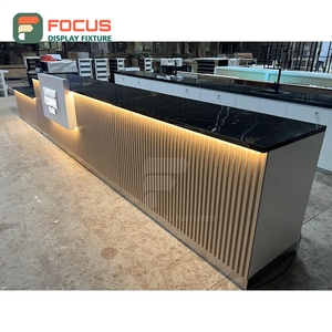 เคาน์เตอร์บริการคาเฟ่แบบตั้งอิสระ แผงกระจกนิรภัย เคาน์เตอร์หน้าร้าน เคาน์เตอร์บริการหน้าร้านค้า - Product Image 2