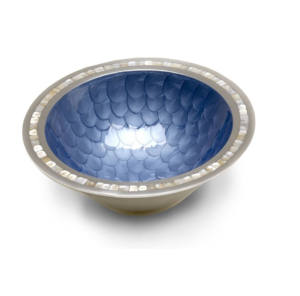 Cuenco para servir de metal martillado Cuenco para servir de aluminio con cuenco amordazado de cocina de metal martillado para servir con acabado plateado - Product Image 5