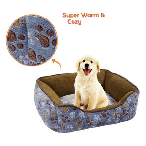 Orthopädisches Hundebett Rechteckig mit Polster Weiches Welpenbett Wasserdicht Umweltfreundlich Heizbar Atmungsaktiv Abnehmbarer Bezug Karton - Product Image 3