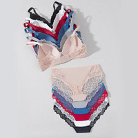 Ensemble de lingerie IBGUH en dentelle florale avec soutien-gorge à armatures et culotte à dos en U – Vente directe usine