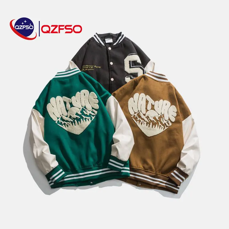 QZFSO OEM Factory Wholesale denim puffer leather jacket jeans Plus Size men's coats Men's Jackets men's clothing