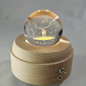 Nouvelle boîte à musique créative en cristal, boîte à musique rotative en bois, <span class=keywords><strong>d</strong></span>écoration festive pour la maison, cadeau <span class=keywords><strong>d</strong></span>'<span class=keywords><strong>anniversaire</strong></span> ou de Noël - Product Image 1