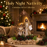Crèche en résine artisanale, figurines de Noël décoratives et de collection, ensemble de 3 pièces, Sainte Famille marron et dorée dans le berger