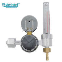 Regulator Argon CO2 dengan Flowmeter CGA580 Pengukur Aliran Gas yang Dapat Disesuaikan dengan Katup ON/OFF untuk Aksesori Pengelasan TIG MIG