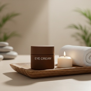 Frascos de Vidrio Redondos Vacíos para Crema Cosmética Negros con Logotipo Personalizado Impreso, de 5ml-200ml, con Tapas para Crema Facial - Product Image 4