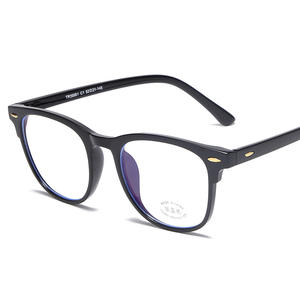 Montures de lunettes rondes rétro TR90 anti-lumière bleue, unisexes, pour ordinateur, monture complète, forme ovale, verres en acrylique, fabriquées en Chine - Product Image 3