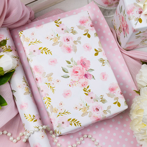 Floral <b>Pattern</b> Gift Wrapping <b>Paper</b> Roll Double Side Coated Art <b>Paper</b> 80GSM Eco-Friendly Digital Printing Packaging - Product Image 1