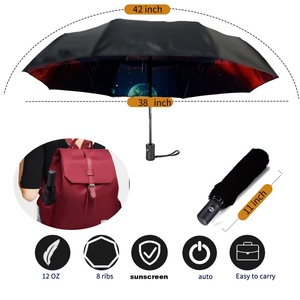 Wholesale Promotional Plain Travel Custom Mini Ultralight Fiberglass 3 Fold <b>Umbrellas</b> with Logo,paraguas - Product Image 4