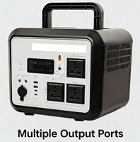Générateur de centrale électrique portable 1200W avec contrôleur MPPT batterie de panneau solaire et lampe de poche pour usage domestique