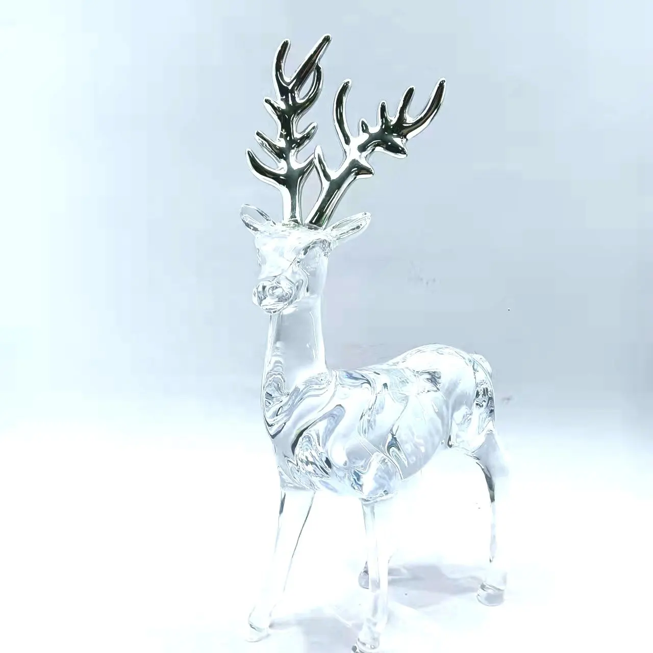 인기있는 크리스마스 장식 사슴 동상 스탠드 투명 아크릴 크리스마스 엘크/크리스마스 장식 순록