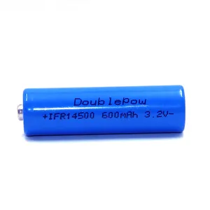 Reliable supplier 3.2v 600mah Full capacity LiFePO4 ifr 14500 rechargeable battery with point top