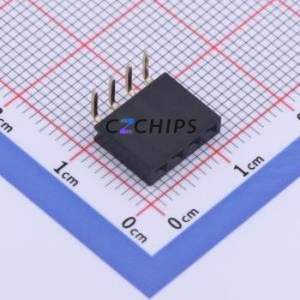 A2541HWR-4P Pin Socket Bent Lead Through Hole,P=2.54mm Connector 1x4P 2.54mm Square Hole Right Angle Insert - Product Image 1