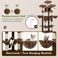 Torre para Gatos Starmoon para Gatos de Interior com Poste de Arranhar, Rede, Plataformas, Condomínios com Cesto Suspenso Design Leopardo