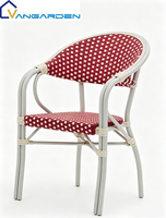 Ensemble de table basse et chaises en rotin pour jardin et cour, durable, minimaliste, moderne, tout en aluminium, imperméable, empilable, pour le loisir