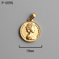 Vente en gros de colliers de portrait étanches en plaqué or 14 ct et 18 ct pour la fabrication de bijoux de mode en acier inoxydable avec pendentif à breloque