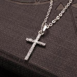 <b>Cross</b> Pendant Clavicle <b>Chain</b> For Women Gold And White Diamond Necklace Korean Style Zircon Jewelry Gift Occasion - Product Image 4