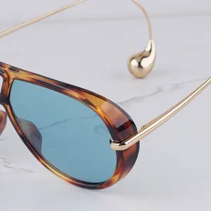 Gafas de Sol Unisex de Moda, Estilo Piloto, Color Tortuga Dorado, Originales, de Lujo Ligero, Doble Puente, Aleación, Protección Solar UV400, <span class=keywords><strong>PC</strong></span> - Product Image 5