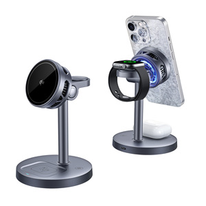 Estación de <span class=keywords><strong>Carga</strong></span> Inalámbrica Magnética 3 en 1 de <span class=keywords><strong>Carga</strong></span> Rápida de 25 W para Teléfono Móvil, Reloj Inteligente y Auriculares - Product Image 3