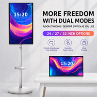 Televisor Portátil Blanco de 24 Pulgadas con Pantalla Táctil 1080P, Android 13, 6G+128G de Almacenamiento