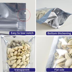 Petits sacs refermables en feuille d'argent mylar PE gravure imprimés recyclables pochette Ziplock à fenêtre transparente stockage des aliments odeur de croustilles - Product Image 4