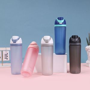Gobelet à fruits en PC givré grande capacité pour adultes, idéal pour les sports de plein air, avec paille anti-fuite pour boire directement, également adapté aux enfants - Product Image 2