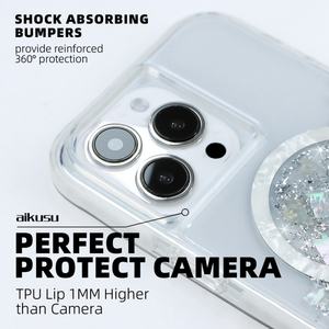 Funda para Teléfono de Resina con Conchas Reales, Anti-Amarillamiento, Transparente, TPU, Magnética, para iPhone 16 15 14 13 12 Pro Max - Product Image 2