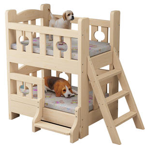 <span class=keywords><strong>Lit</strong></span> pour animaux de compagnie en bois massif à double étage, universel toutes saisons pour chiens et chats de petite, moyenne et grande taille - Product Image 5