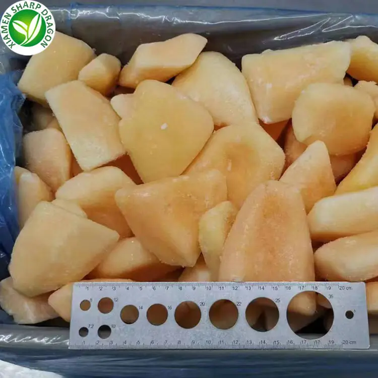 IQF Frozen mini Cantaloupe sugar Cube melon muskmelon Chunk Diced Melon Balls Size for Smoothies Freeze Freezing Rockmelon