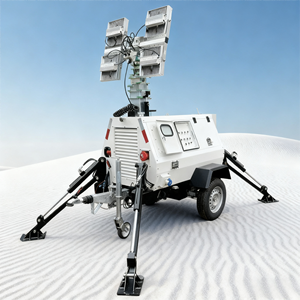 גנרטור נייד נייד על עגלה, מונע בדיזל של קובוטה, עם מגדל תאורה LED הכולל 4 נורות 500W - Product Image 3