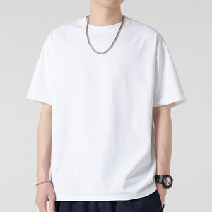 Maglietta larga da uomo 200g a maniche corte a maniche corte, semplice e Versatile, maglia a mezza manica nuova da uomo - Product Image 5