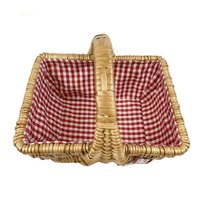 Panier cadeau de noël de vacances moderne personnalisé de haute qualité nouveau rectangle de mode joli petit panier de bébé en osier avec poignée