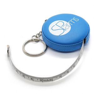 Silk Printing Brand Black <b>Leather</b> Tape Measure Soft <b>Key</b> <b>Chains</b> With Logo Custom - Product Image 2