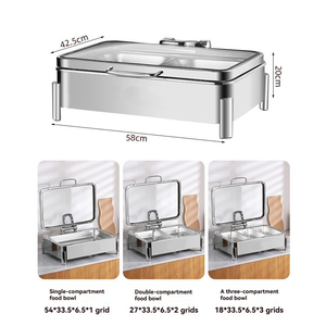 Grosir profesional chaffer persegi panjang piring Chafing alkohol makanan prasmanan hangat kualitas tinggi efisiensi energi - Product Image 3