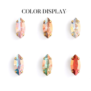 Lan Guang New 7*15Mm Claw Thiết Lập Thạch May Trên Navette Thủy Tinh Thạch Bán Buôn Pha Lê <span class=keywords><strong>Chaton</strong></span> Điểm Trở Lại Thạch - Product Image 2