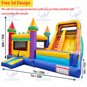 Château gonflable commercial Wanyun, structure gonflable 7x5m, capacité 500kg, certifié CE, location pour fêtes d'enfants, PVC extérieur - Product Image 2
