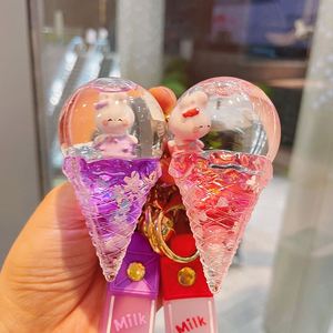 Custom Creative Ice Cream Milk Tea Mini 3D Pvc Keychain Metal Keyring Car Accessories Rubber <b>Key</b> <b>Chains</b> - Product Image 5