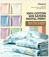 Ensemble de housse de couette en coton 100% 60S à impression numérique, literie personnalisée, linge de lit en gros
