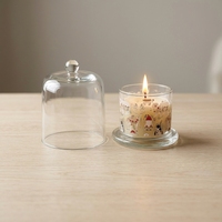 Ensemble cadeau de bougies aromatiques en cire de paraffine réutilisable et durable dans un bocal en verre avec couvercle en verre de luxe pour Noël et Ramadan