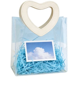 New Fashion Waterproof <b>Transparent</b> PVC Beach Tote <b>Bag</b> for Women with Flexiloop Handle Shoulder Strap Small Size - Product Image 2